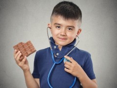 Child With Chocolate and Stethoscope